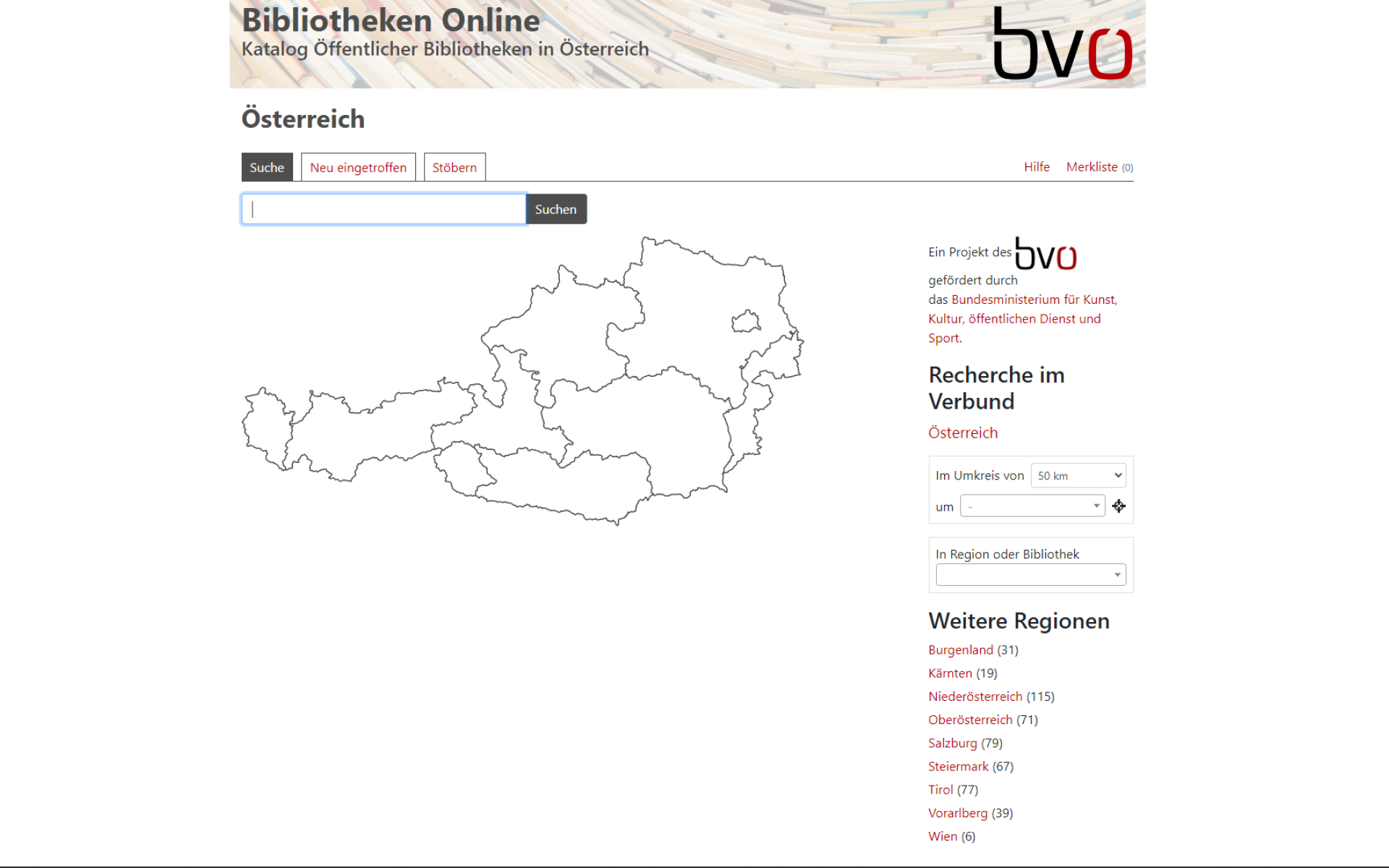 Screenshot: bibliotheken.at