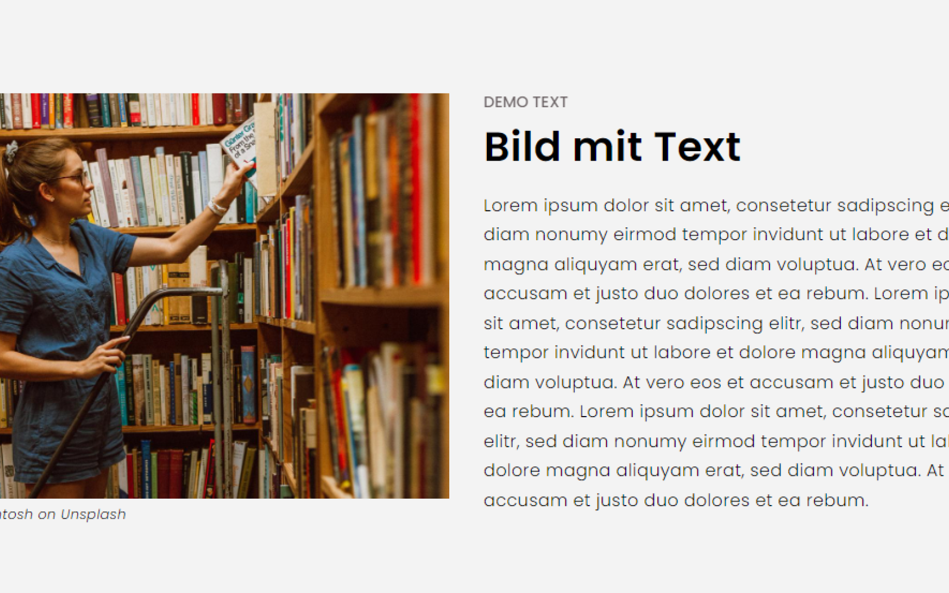 Element: Bild mit Text